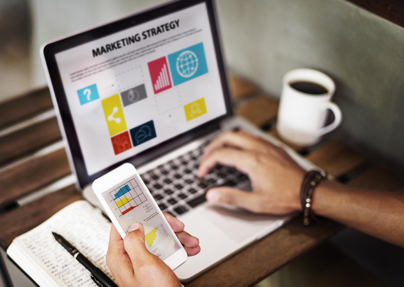 Marketing Strategy Connting Digital Devices Concept Optimize Digital Inventory