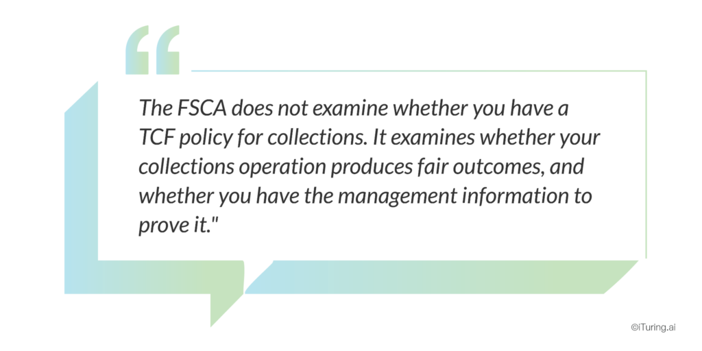 FSCA Treating Customers Fairly compliance emphasizing outcomes and management information over policy documentation