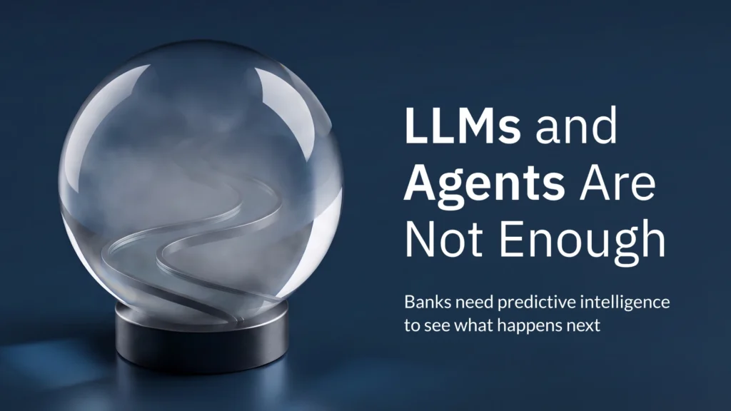 A crystal ball with a winding road inside it depicting that the path ahead for Banks only lies with predictive intelligence